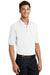 Port Authority K420P Mens Shrink Resistant Short Sleeve Polo Shirt w/ Pocket White Model 3q