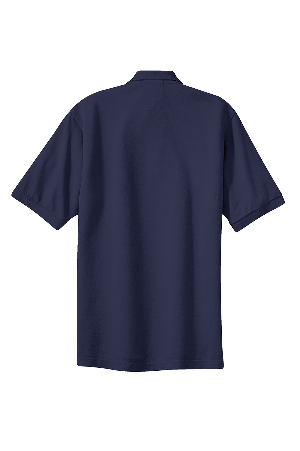 Port Authority K420/TLK420 Mens Shrink Resistant Short Sleeve Polo Shirt Navy Blue Flat Back