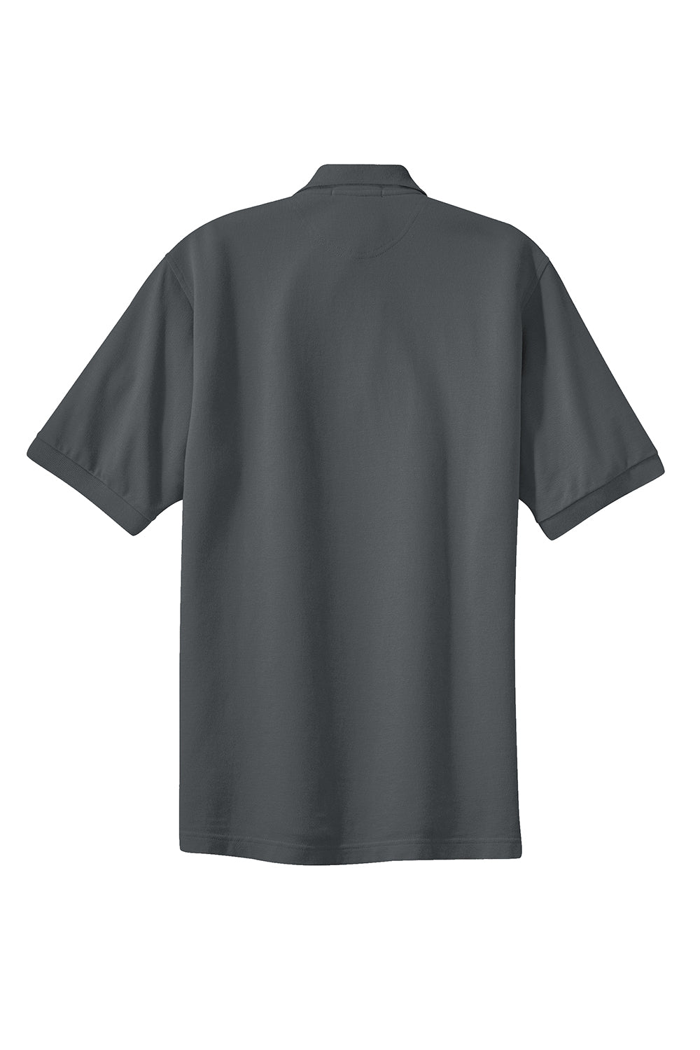 Port Authority K420/TLK420 Mens Shrink Resistant Short Sleeve Polo Shirt Steel Grey Flat Back