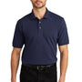 Port Authority Mens Shrink Resistant Short Sleeve Polo Shirt - Navy Blue