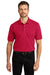 Port Authority K420/TLK420 Mens Shrink Resistant Short Sleeve Polo Shirt Red Model Front