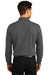 Port Authority K455LS/TLK455LS Mens Rapid Dry Moisture Wicking Long Sleeve Polo Shirt Charcoal Grey Model Back