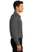 Port Authority K455LS/TLK455LS Mens Rapid Dry Moisture Wicking Long Sleeve Polo Shirt Charcoal Grey Model Side