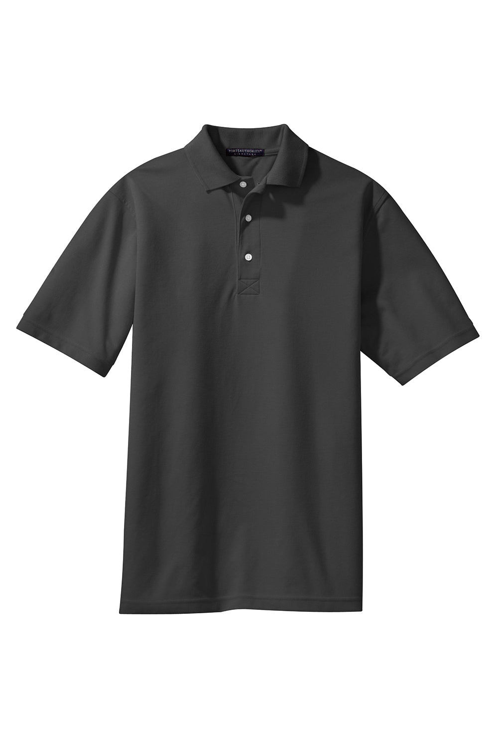 Port Authority K455/TLK455 Mens Rapid Dry Moisture Wicking Short Sleeve Polo Shirt Charcoal Grey Flat Front