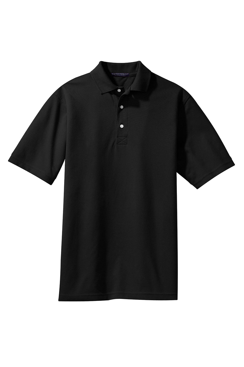 Port Authority K455/TLK455 Mens Rapid Dry Moisture Wicking Short Sleeve Polo Shirt Jet Black Flat Front