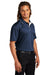 Sport-Tek K467 Mens Dri-Mesh Moisture Wicking Short Sleeve Polo Shirt Navy Blue/White Model 3q