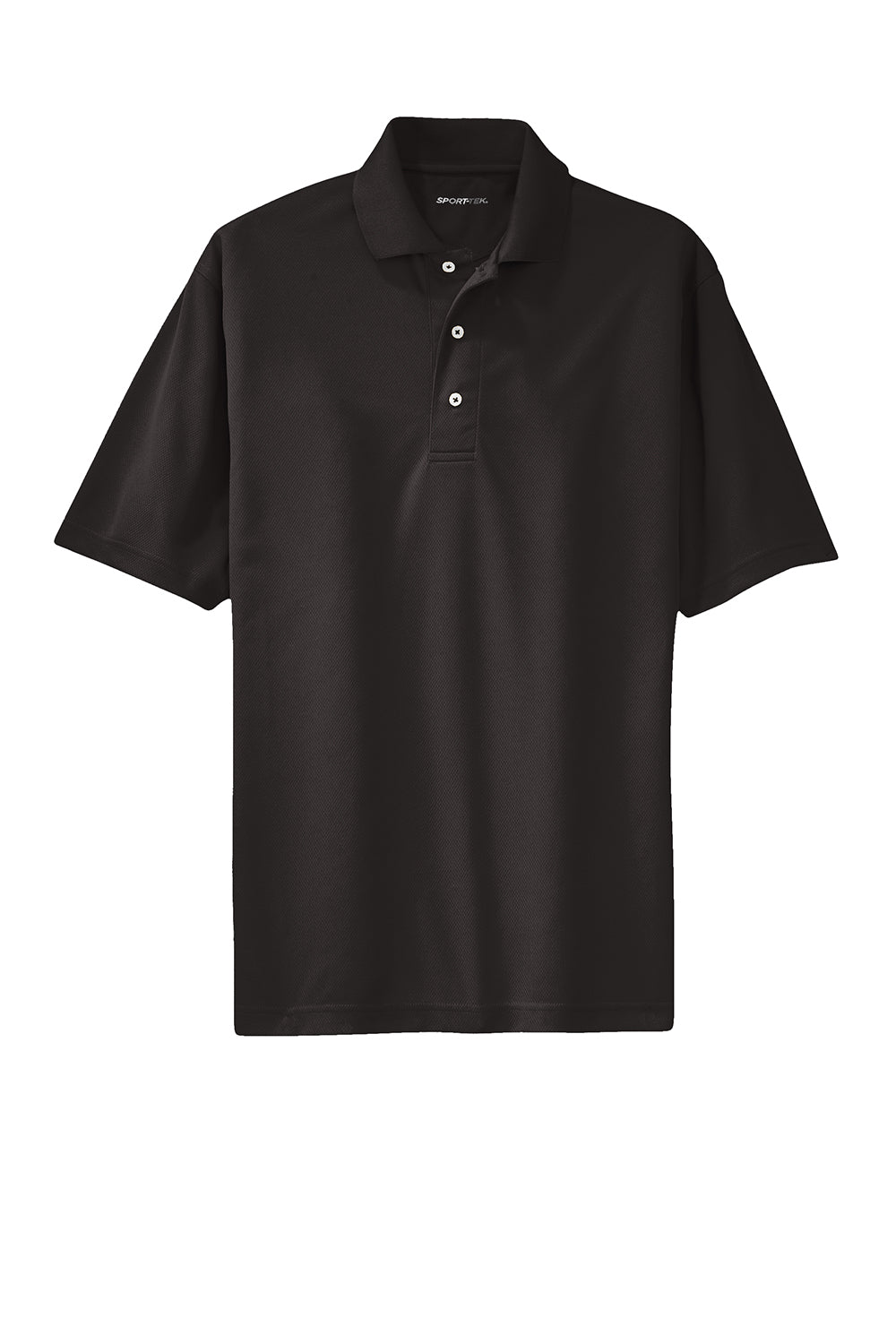 Sport-Tek K469/TK469 Mens Dri-Mesh Moisture Wicking Short Sleeve Polo Shirt Black Flat Front