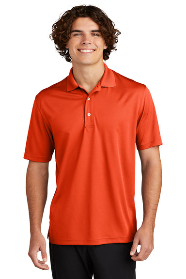 Sport-Tek K469/TK469 Mens Dri-Mesh Moisture Wicking Short Sleeve Polo Shirt Bright Orange Model Front