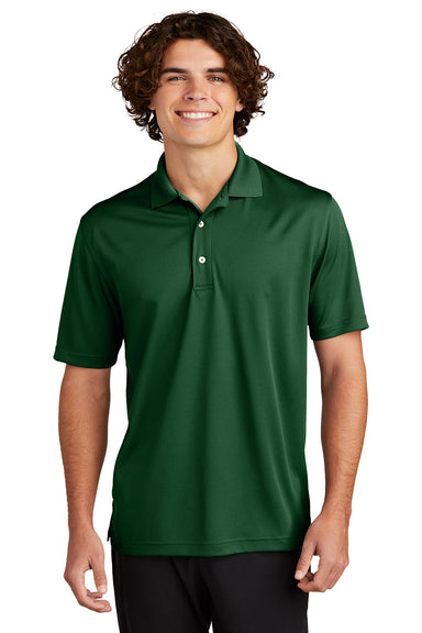 Sport-Tek K469/TK469 Mens Dri-Mesh Moisture Wicking Short Sleeve Polo Shirt Forest Green Model Front