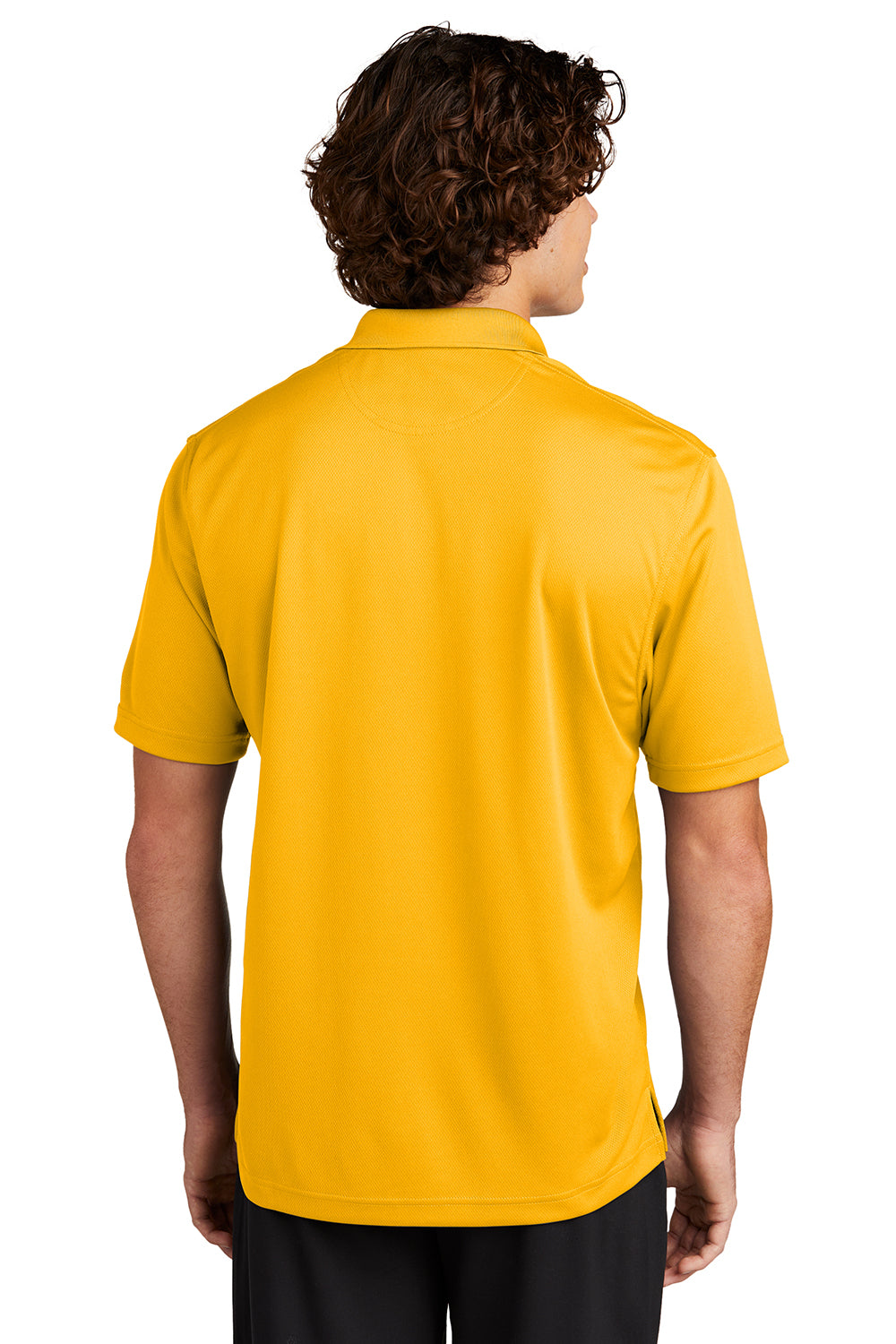 Sport-Tek K469/TK469 Mens Dri-Mesh Moisture Wicking Short Sleeve Polo Shirt Gold Model Back