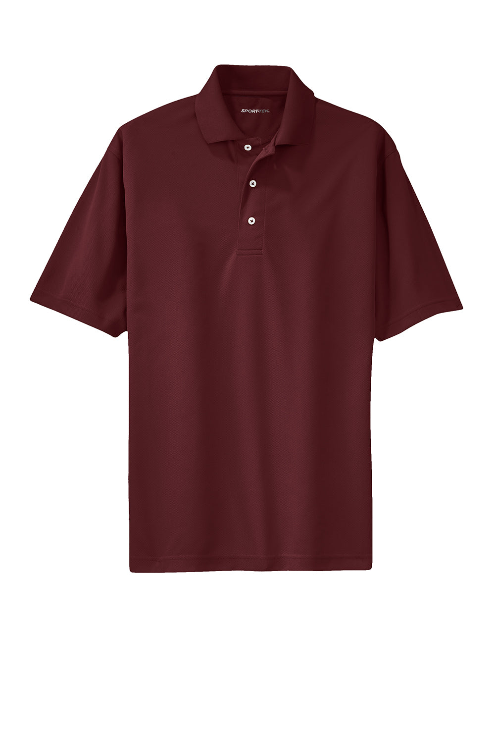 Sport-Tek K469/TK469 Mens Dri-Mesh Moisture Wicking Short Sleeve Polo Shirt Maroon Flat Front