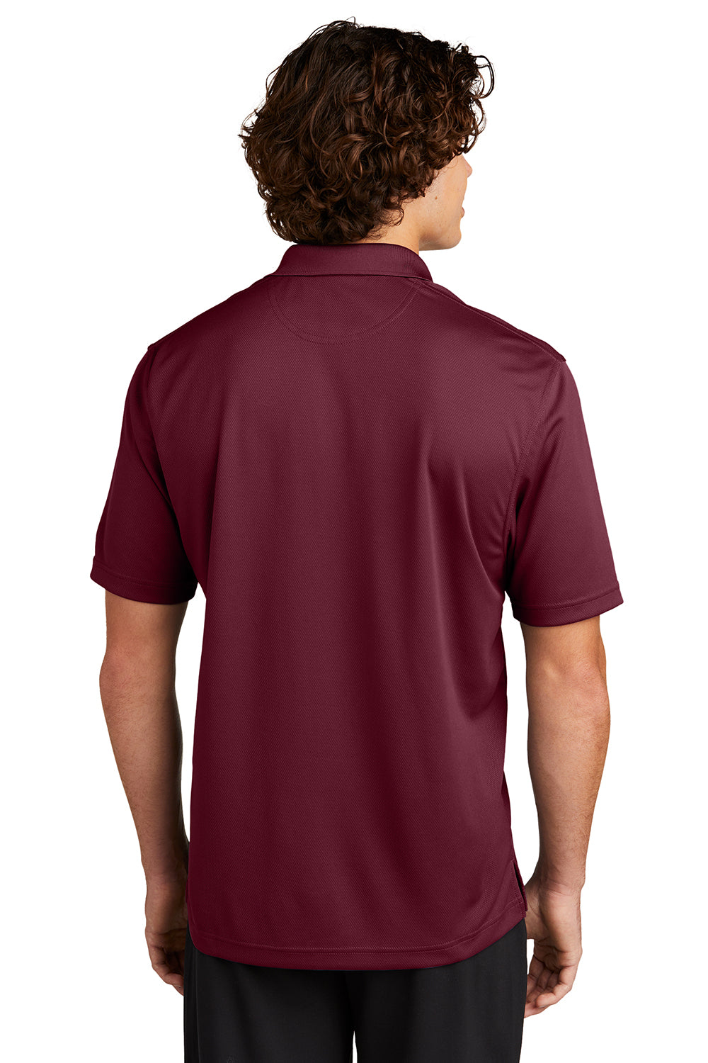 Sport-Tek K469/TK469 Mens Dri-Mesh Moisture Wicking Short Sleeve Polo Shirt Maroon Model Back