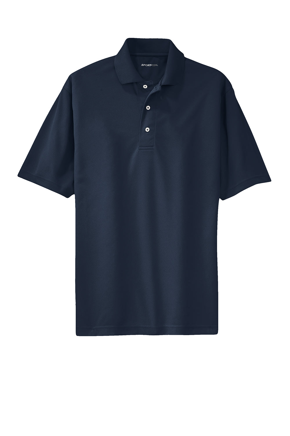 Sport-Tek K469/TK469 Mens Dri-Mesh Moisture Wicking Short Sleeve Polo Shirt Navy Blue Flat Front