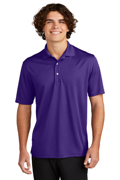 Sport-Tek K469/TK469 Mens Dri-Mesh Moisture Wicking Short Sleeve Polo Shirt Purple Model Front