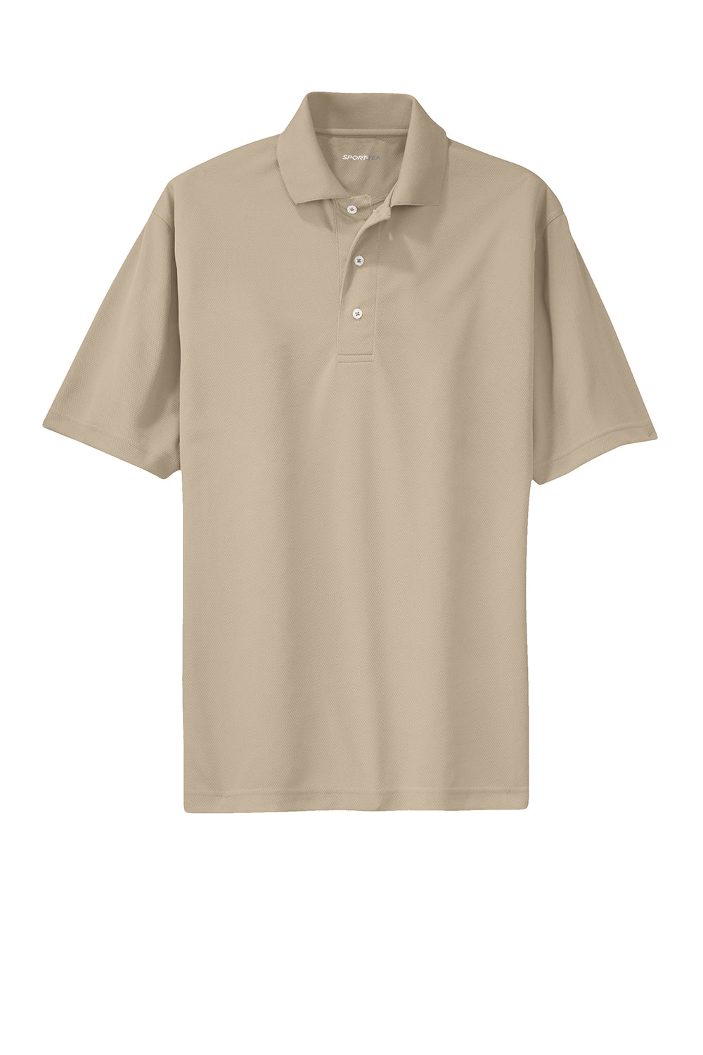 Sport-Tek K469/TK469 Mens Dri-Mesh Moisture Wicking Short Sleeve Polo Shirt Sandstone Flat Front