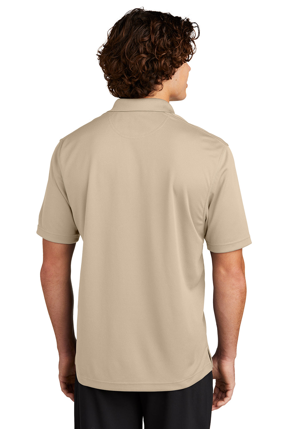 Sport-Tek K469/TK469 Mens Dri-Mesh Moisture Wicking Short Sleeve Polo Shirt Sandstone Model Back