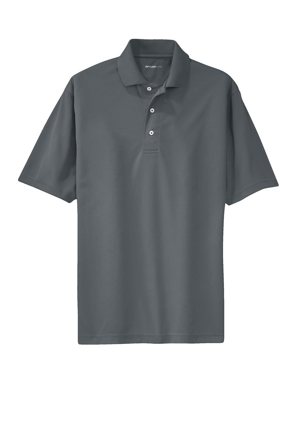 Sport-Tek K469/TK469 Mens Dri-Mesh Moisture Wicking Short Sleeve Polo Shirt Steel Grey Flat Front