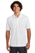 Sport-Tek K469/TK469 Mens Dri-Mesh Moisture Wicking Short Sleeve Polo Shirt White Model Front