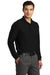 Port Authority K500LSP Mens Silk Touch Wrinkle Resistant Long Sleeve Polo Shirt w/ Pocket Black Model 3q