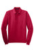 Port Authority K500LS/TLK500LS Mens Silk Touch Wrinkle Resistant Long Sleeve Polo Shirt Red Flat Front