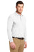 Port Authority K500LS/TLK500LS Mens Silk Touch Wrinkle Resistant Long Sleeve Polo Shirt White Model 3q