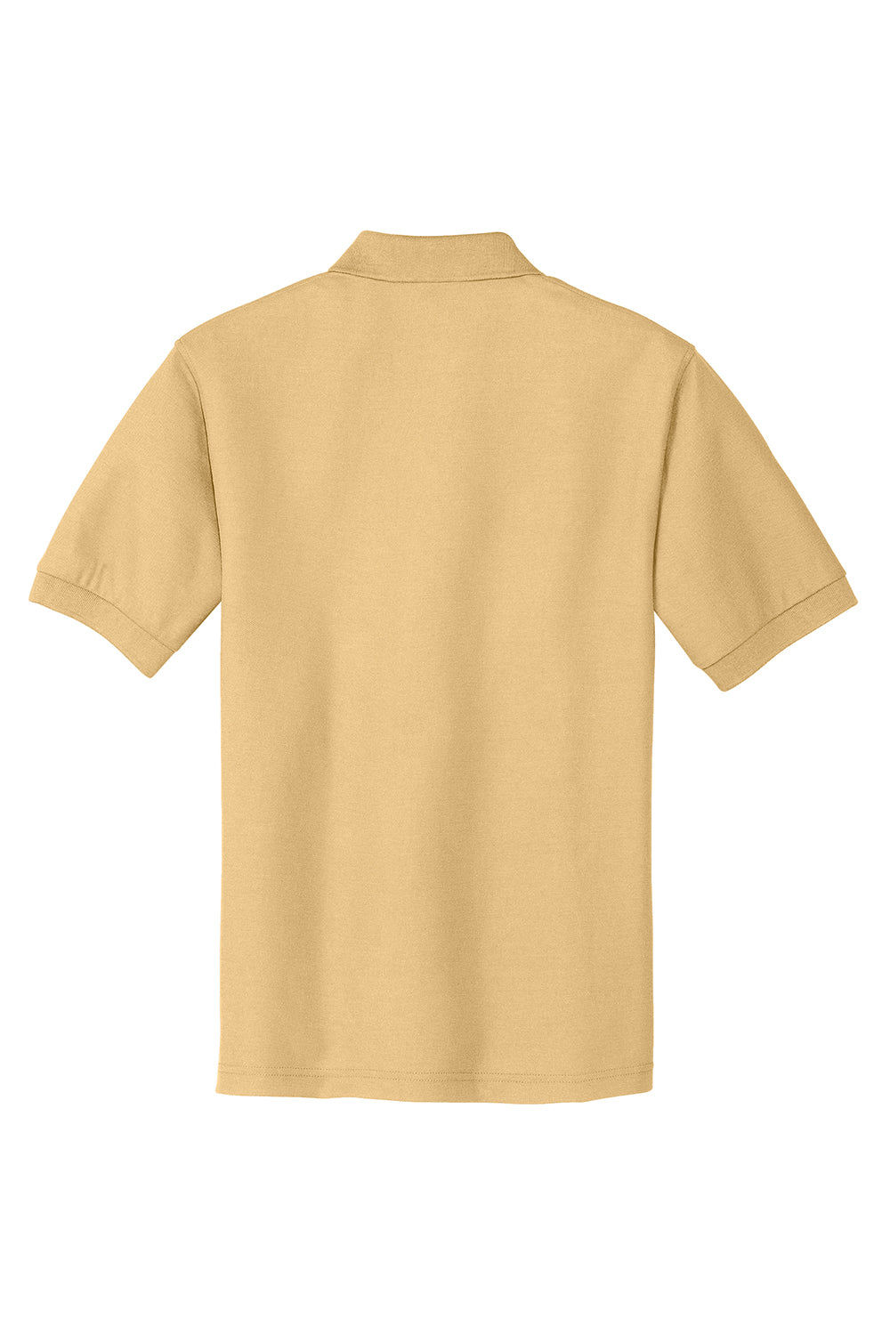 Port Authority K500/TLK500/K500ES Mens Silk Touch Wrinkle Resistant Short Sleeve Polo Shirt Banana Yellow Flat Back