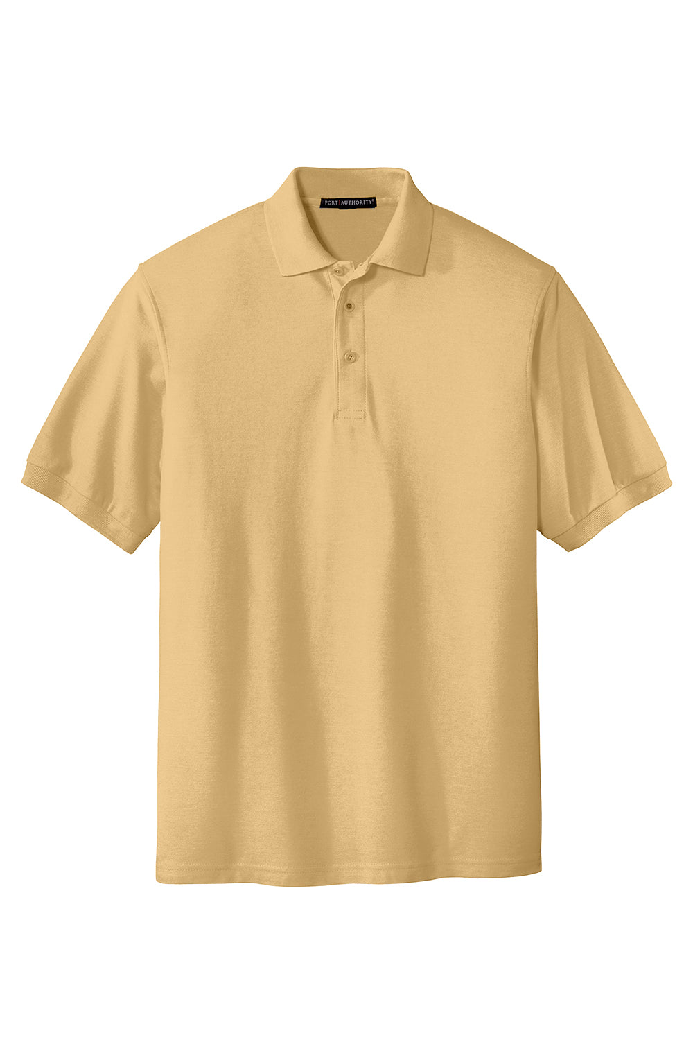 Port Authority K500/TLK500/K500ES Mens Silk Touch Wrinkle Resistant Short Sleeve Polo Shirt Banana Yellow Flat Front