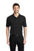 Port Authority K500/TLK500/K500ES Mens Silk Touch Wrinkle Resistant Short Sleeve Polo Shirt Black Model Front