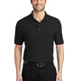 Port Authority Mens Silk Touch Wrinkle Resistant Short Sleeve Polo Shirt - Black