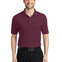 Port Authority Mens Silk Touch Wrinkle Resistant Short Sleeve Polo Shirt - Burgundy