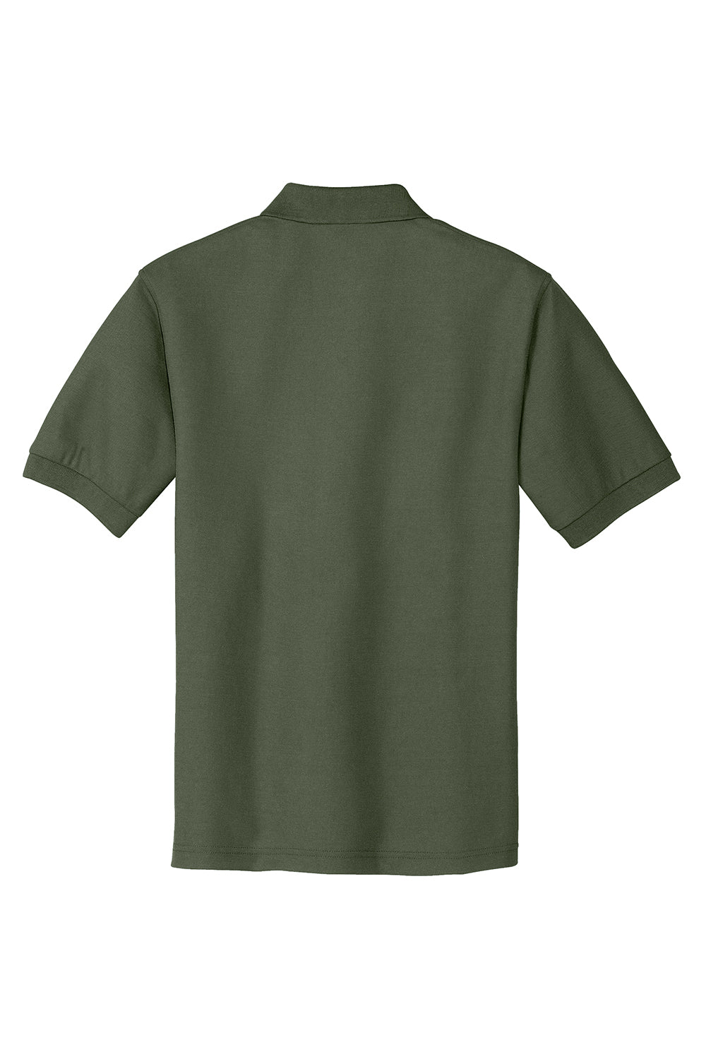 Port Authority K500/TLK500/K500ES Mens Silk Touch Wrinkle Resistant Short Sleeve Polo Shirt Clover Green Flat Back