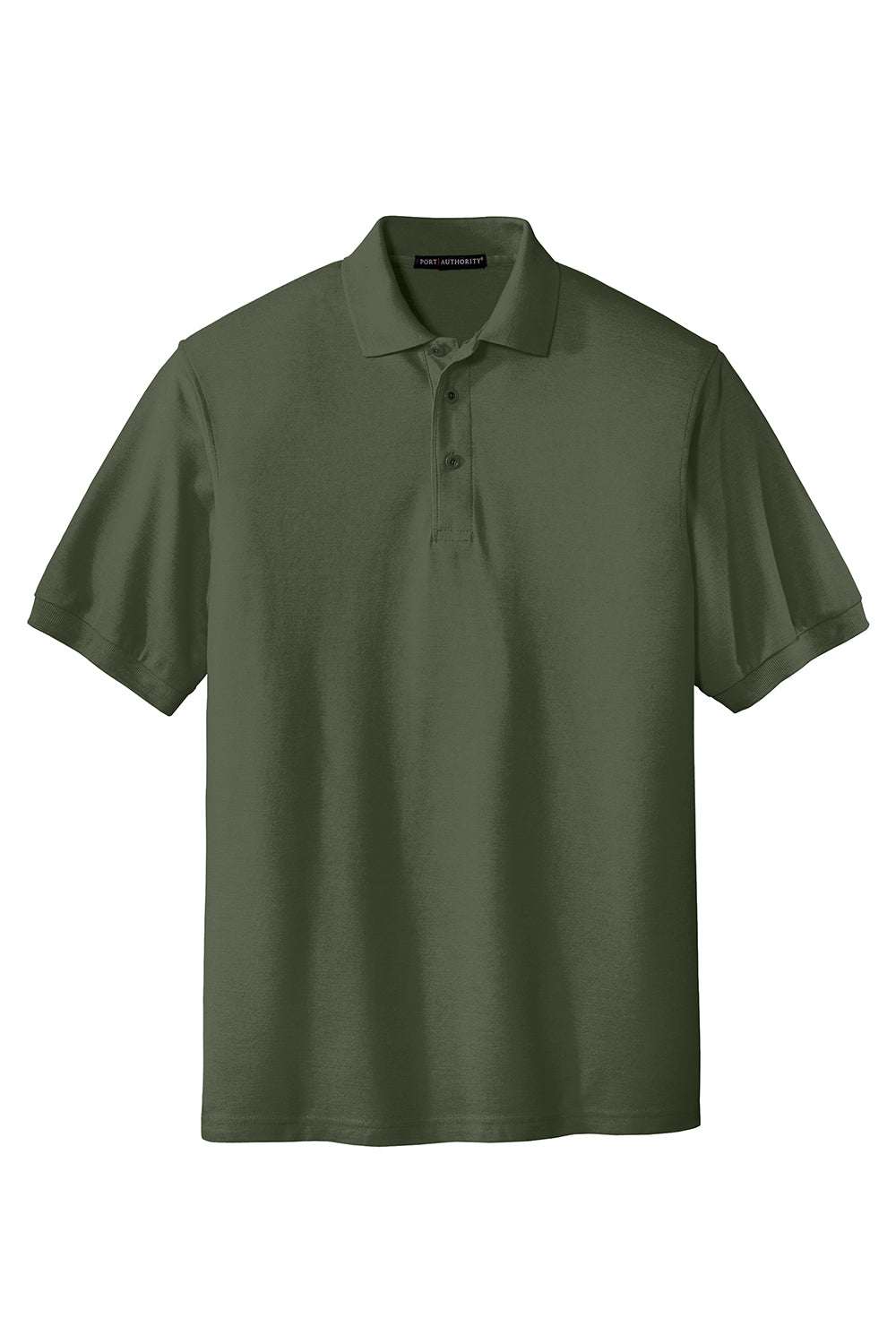 Port Authority K500/TLK500/K500ES Mens Silk Touch Wrinkle Resistant Short Sleeve Polo Shirt Clover Green Flat Front