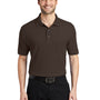 Port Authority Mens Silk Touch Wrinkle Resistant Short Sleeve Polo Shirt - Coffee Bean Brown