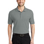 Port Authority Mens Silk Touch Wrinkle Resistant Short Sleeve Polo Shirt - Cool Grey