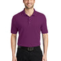 Port Authority Mens Silk Touch Wrinkle Resistant Short Sleeve Polo Shirt - Deep Berry Purple