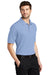 Port Authority K500/TLK500/K500ES Mens Silk Touch Wrinkle Resistant Short Sleeve Polo Shirt Light Blue Model 3q