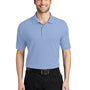 Port Authority Mens Silk Touch Wrinkle Resistant Short Sleeve Polo Shirt - Light Blue