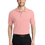 Port Authority Mens Silk Touch Wrinkle Resistant Short Sleeve Polo Shirt - Light Pink