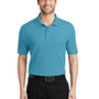 Port Authority Mens Silk Touch Wrinkle Resistant Short Sleeve Polo Shirt - Maui Blue