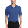 Port Authority Mens Silk Touch Wrinkle Resistant Short Sleeve Polo Shirt - Mediterranean Blue