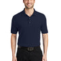 Port Authority Mens Silk Touch Wrinkle Resistant Short Sleeve Polo Shirt - Navy Blue