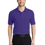 Port Authority Mens Silk Touch Wrinkle Resistant Short Sleeve Polo Shirt - Purple