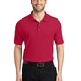 Port Authority Mens Silk Touch Wrinkle Resistant Short Sleeve Polo Shirt - Red