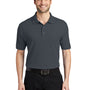 Port Authority Mens Silk Touch Wrinkle Resistant Short Sleeve Polo Shirt - Steel Grey