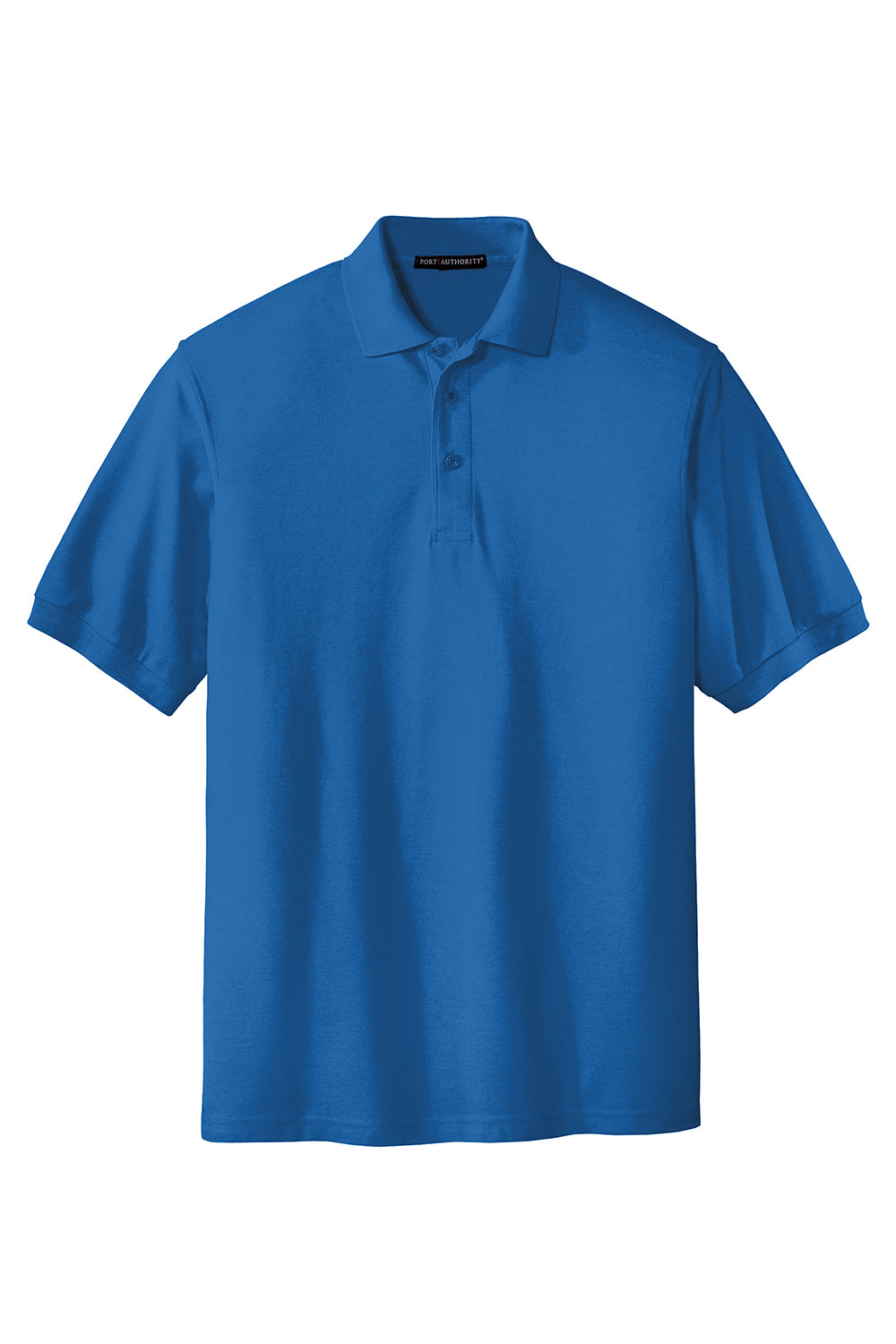 Port Authority K500/TLK500/K500ES Mens Silk Touch Wrinkle Resistant Short Sleeve Polo Shirt Strong Blue Flat Front