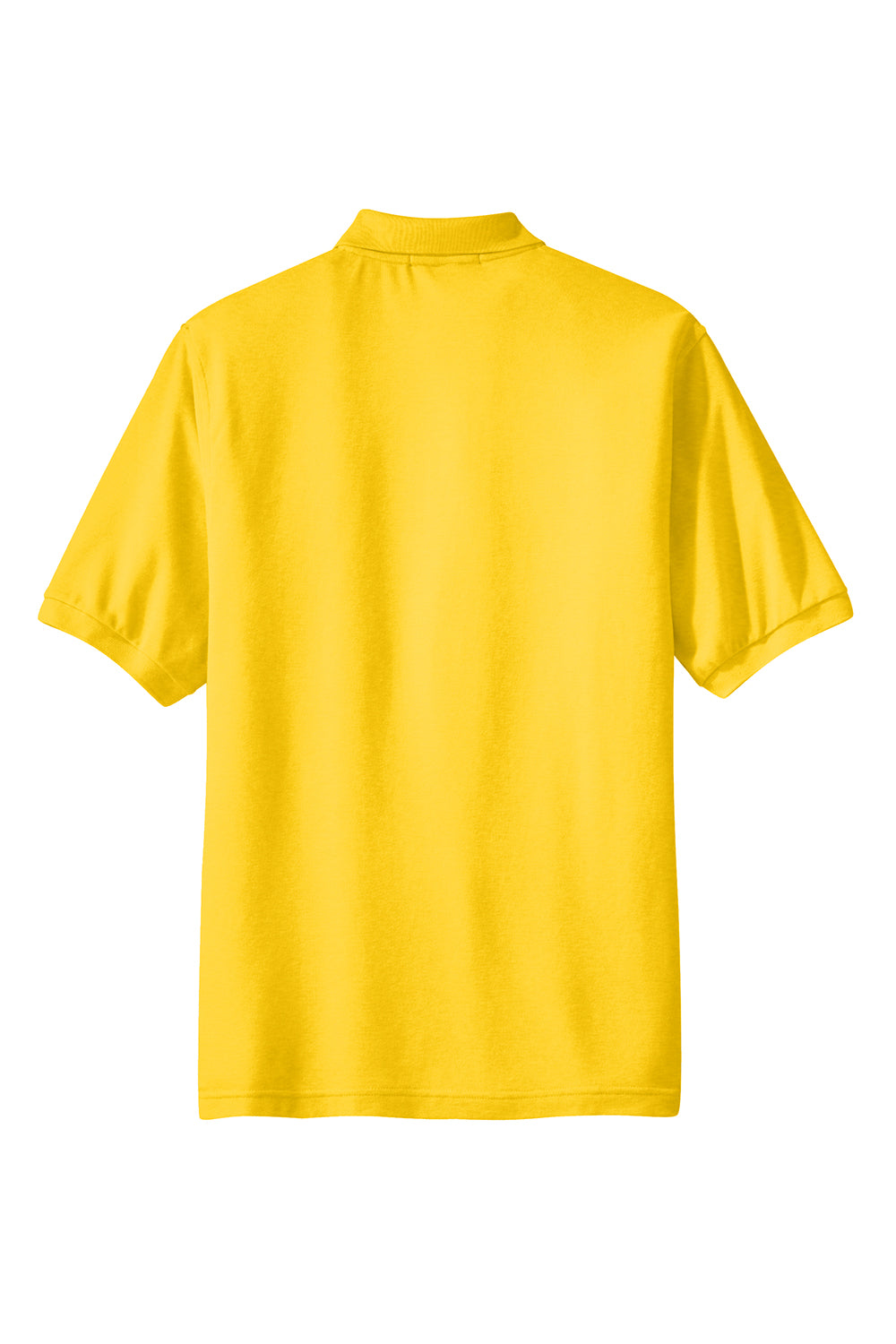 Port Authority K500/TLK500/K500ES Mens Silk Touch Wrinkle Resistant Short Sleeve Polo Shirt Sunflower Yellow Flat Back