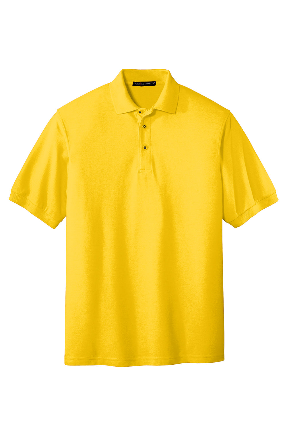 Port Authority K500/TLK500/K500ES Mens Silk Touch Wrinkle Resistant Short Sleeve Polo Shirt Sunflower Yellow Flat Front