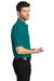 Port Authority K500/TLK500/K500ES Mens Silk Touch Wrinkle Resistant Short Sleeve Polo Shirt Teal Green Model Side