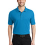 Port Authority Mens Silk Touch Wrinkle Resistant Short Sleeve Polo Shirt - Turquoise Blue