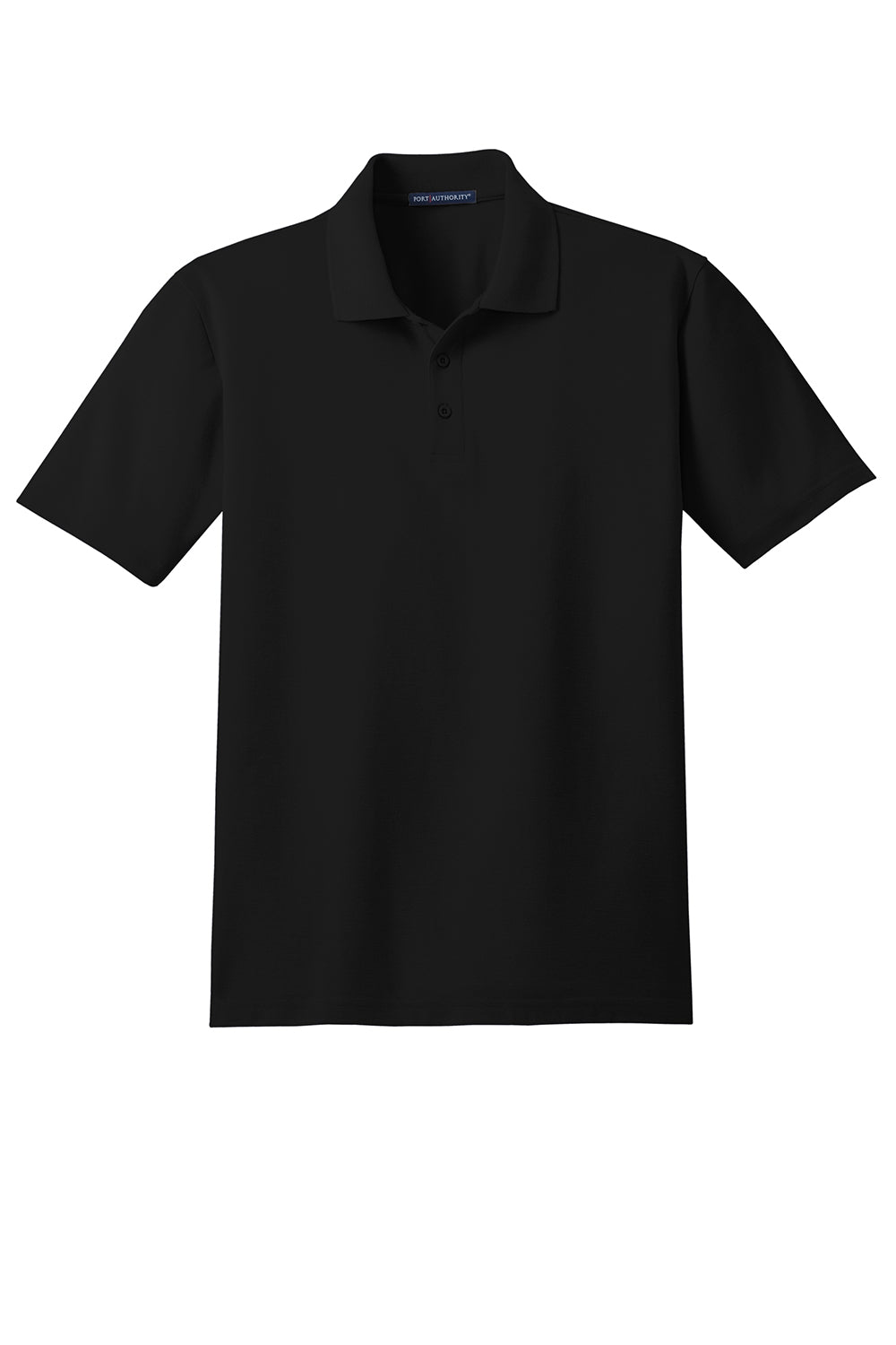 Port Authority K510/TLK510 Mens Moisture Wicking Short Sleeve Polo Shirt Black Flat Front